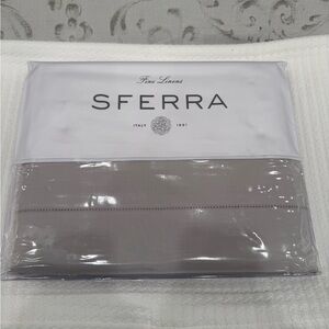 SFERRA LEONARDO PERCALE 3-PIECE QUEEN DUVET COVER SET IN TIN GREY MADE IN ITALY